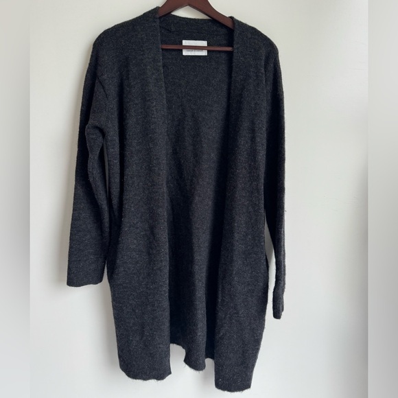 Samsøe Samsøe Nor Cardigan Black women Large Long Alpaca Denmark Quiet Luxury